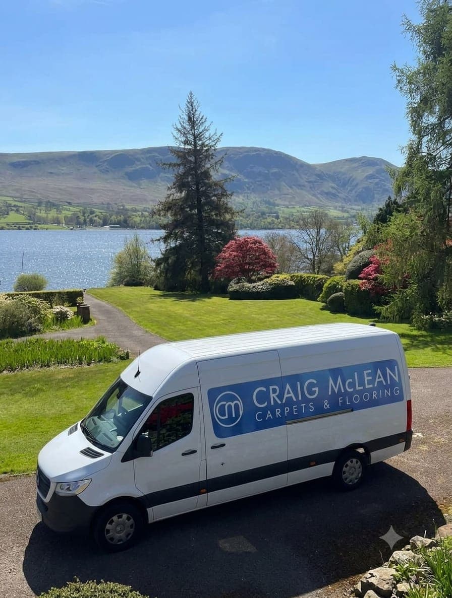 Craig McLean Carpets & Flooring van on a fitting job at Ullswater in the Lake District
